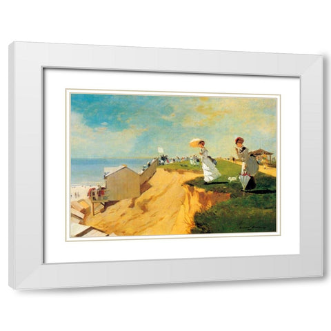 Long Branch New Jersey White Modern Wood Framed Art Print with Double Matting by Homer, Winslow