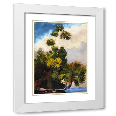 Palm Trees Florida White Modern Wood Framed Art Print with Double Matting by Homer, Winslow