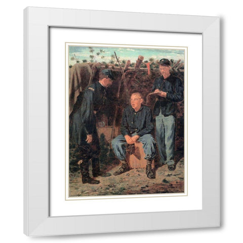 Playing Old Soldier White Modern Wood Framed Art Print with Double Matting by Homer, Winslow