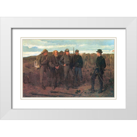 Prisoners From The Front White Modern Wood Framed Art Print with Double Matting by Homer, Winslow