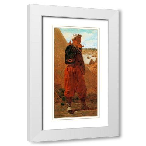 Zouave White Modern Wood Framed Art Print with Double Matting by Homer, Winslow