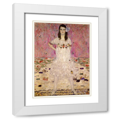 Mada Primavesi White Modern Wood Framed Art Print with Double Matting by Klimt, Gustav