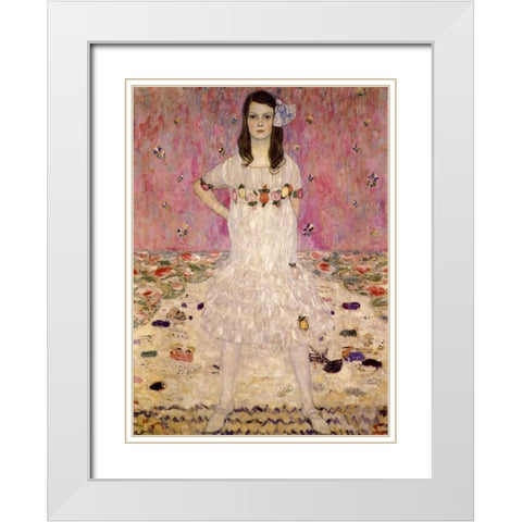 Mada Primavesi White Modern Wood Framed Art Print with Double Matting by Klimt, Gustav