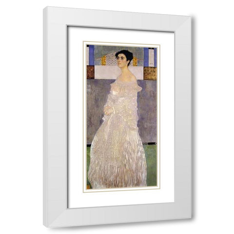Margaret Stonborough-Wittgenstein 1905 White Modern Wood Framed Art Print with Double Matting by Klimt, Gustav