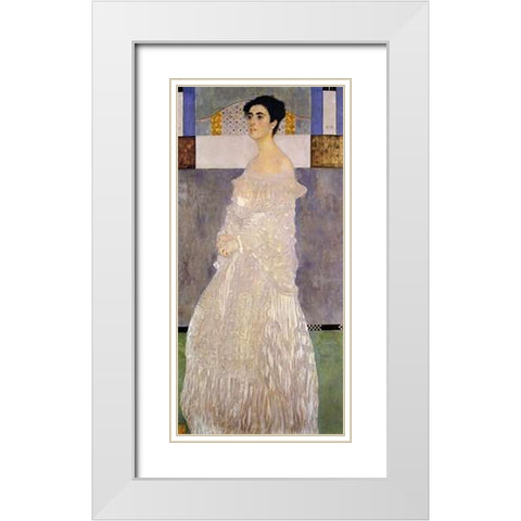 Margaret Stonborough-Wittgenstein 1905 White Modern Wood Framed Art Print with Double Matting by Klimt, Gustav