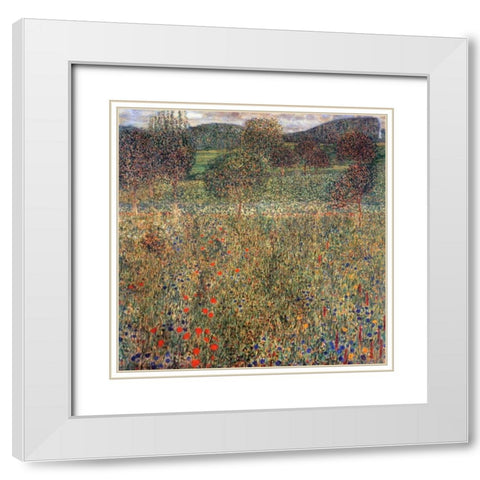 Orchard White Modern Wood Framed Art Print with Double Matting by Klimt, Gustav