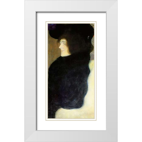 Pale Face White Modern Wood Framed Art Print with Double Matting by Klimt, Gustav