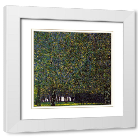 Park White Modern Wood Framed Art Print with Double Matting by Klimt, Gustav