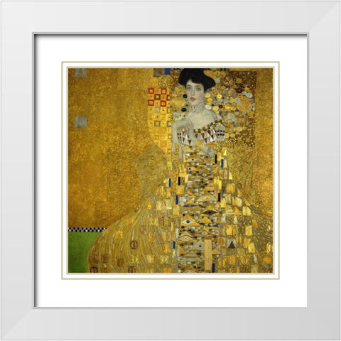 Portrait Of Adele Bloch Bauer I 1907 White Modern Wood Framed Art Print with Double Matting by Klimt, Gustav