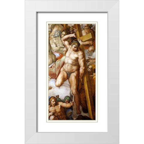 Detail From The Last Judgement 23 White Modern Wood Framed Art Print with Double Matting by Michelangelo