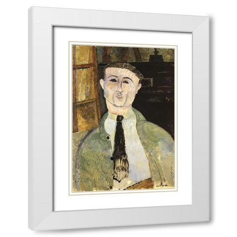Paul Guillaume White Modern Wood Framed Art Print with Double Matting by Modigliani, Amedeo
