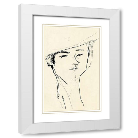 Portrait Of A Man 1917 White Modern Wood Framed Art Print with Double Matting by Modigliani, Amedeo