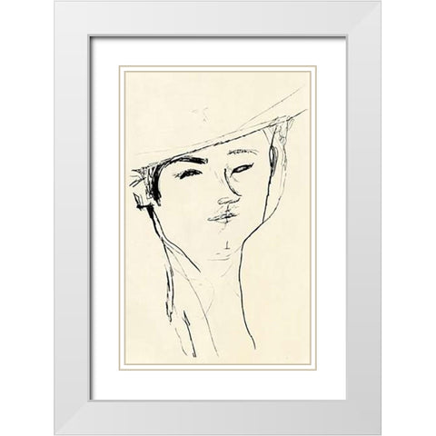 Portrait Of A Man 1917 White Modern Wood Framed Art Print with Double Matting by Modigliani, Amedeo