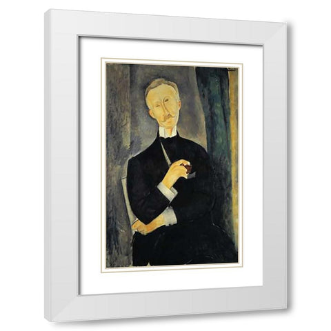 Roger Dutilleul White Modern Wood Framed Art Print with Double Matting by Modigliani, Amedeo