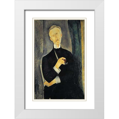 Roger Dutilleul White Modern Wood Framed Art Print with Double Matting by Modigliani, Amedeo