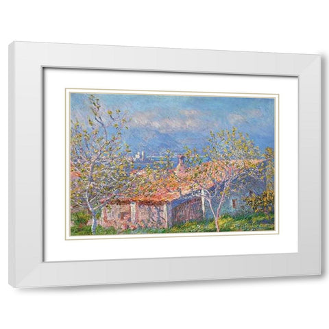 Gardeners House At Antibes White Modern Wood Framed Art Print with Double Matting by Monet, Claude