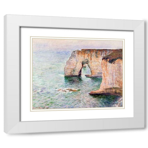 Manne-Porte Etreat White Modern Wood Framed Art Print with Double Matting by Monet, Claude