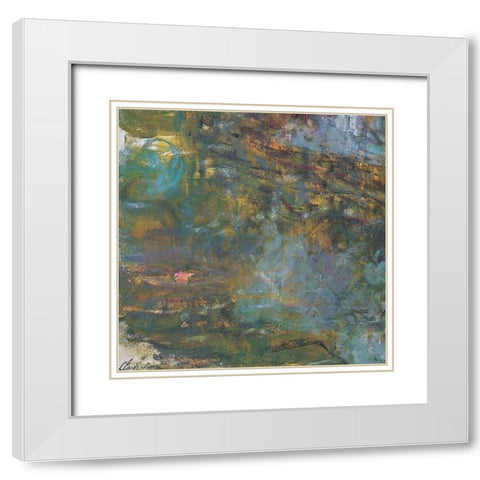 Nympheas Detail 1920 White Modern Wood Framed Art Print with Double Matting by Monet, Claude
