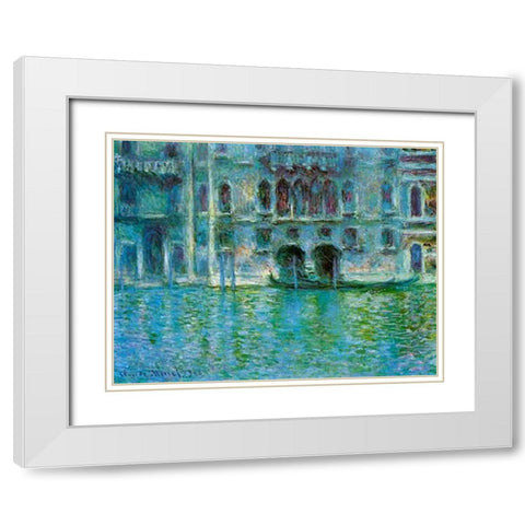 Palazzo da Mula, 1908 White Modern Wood Framed Art Print with Double Matting by Monet, Claude