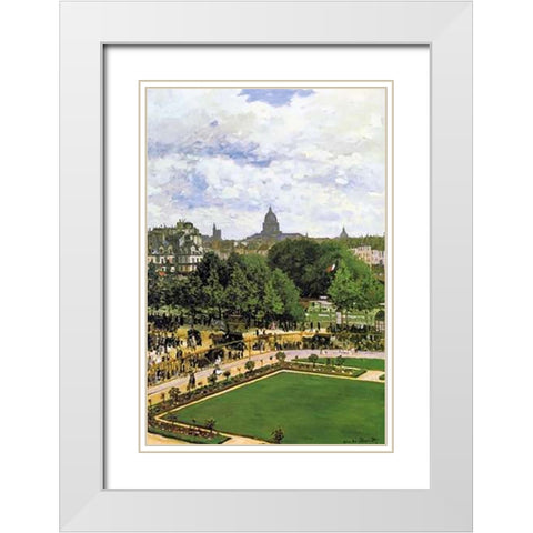 The Garden Of The Princess 1867 White Modern Wood Framed Art Print with Double Matting by Monet, Claude