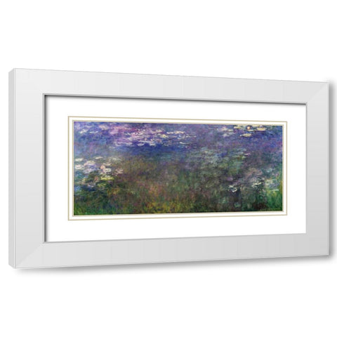 Water Lilies 1916-20 White Modern Wood Framed Art Print with Double Matting by Monet, Claude