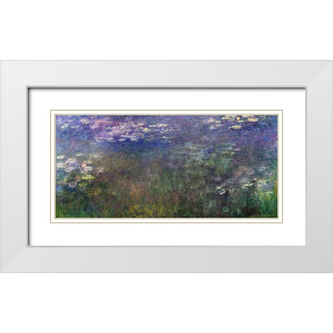 Water Lilies 1916-20 White Modern Wood Framed Art Print with Double Matting by Monet, Claude