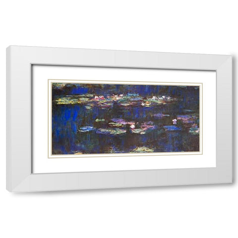 Water Lilies (Detail 2) White Modern Wood Framed Art Print with Double Matting by Monet, Claude