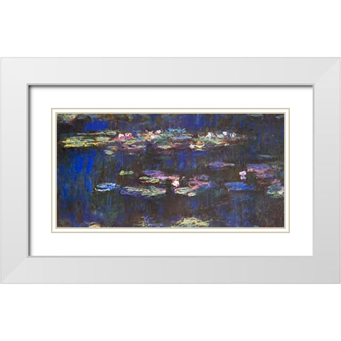 Water Lilies (Detail 2) White Modern Wood Framed Art Print with Double Matting by Monet, Claude