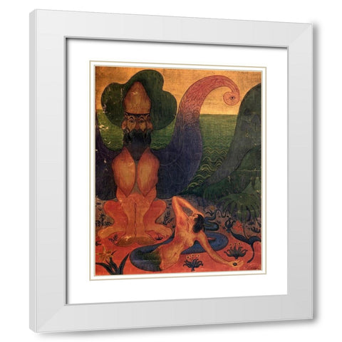 Hippogriffe White Modern Wood Framed Art Print with Double Matting by Ranson, Paul