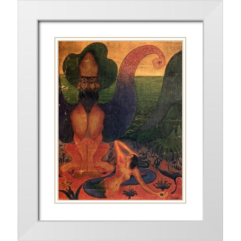 Hippogriffe White Modern Wood Framed Art Print with Double Matting by Ranson, Paul