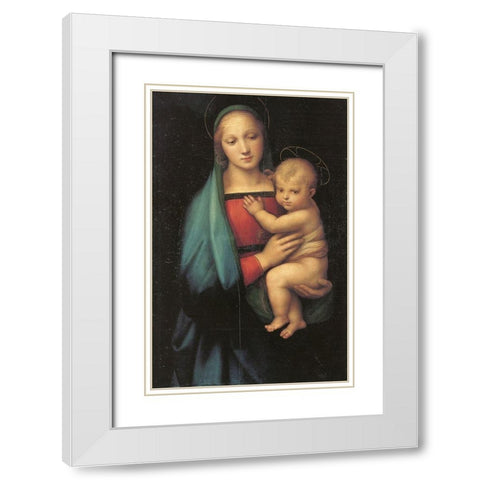 Madonna And Child 3 White Modern Wood Framed Art Print with Double Matting by Raphael