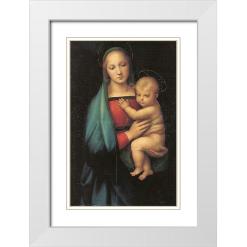 Madonna And Child 3 White Modern Wood Framed Art Print with Double Matting by Raphael