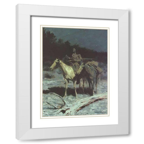 A Dangerous Country White Modern Wood Framed Art Print with Double Matting by Remington, Frederic