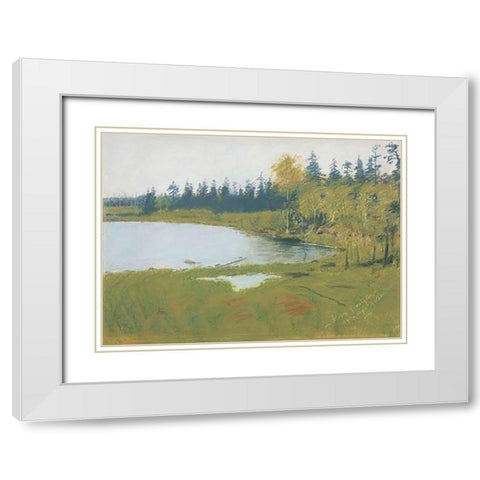 A Grey Day At Ralphs White Modern Wood Framed Art Print with Double Matting by Remington, Frederic