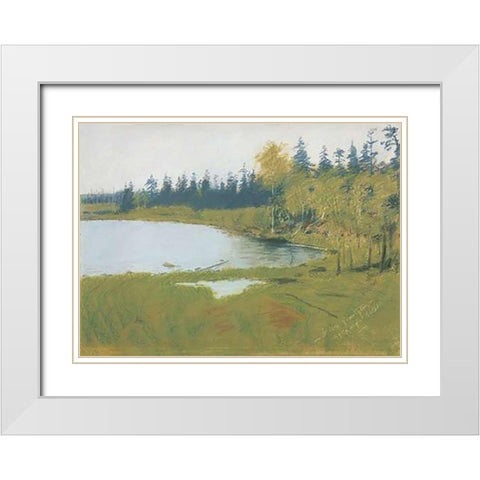 A Grey Day At Ralphs White Modern Wood Framed Art Print with Double Matting by Remington, Frederic