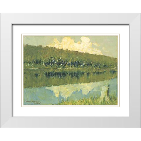 Canada White Modern Wood Framed Art Print with Double Matting by Remington, Frederic