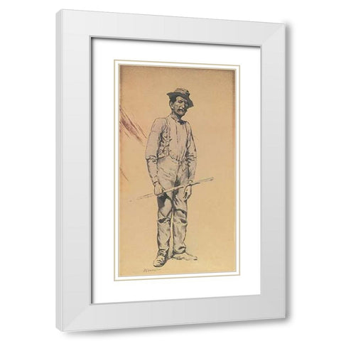 Dan Dunn On His Works White Modern Wood Framed Art Print with Double Matting by Remington, Frederic