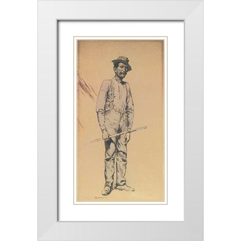 Dan Dunn On His Works White Modern Wood Framed Art Print with Double Matting by Remington, Frederic