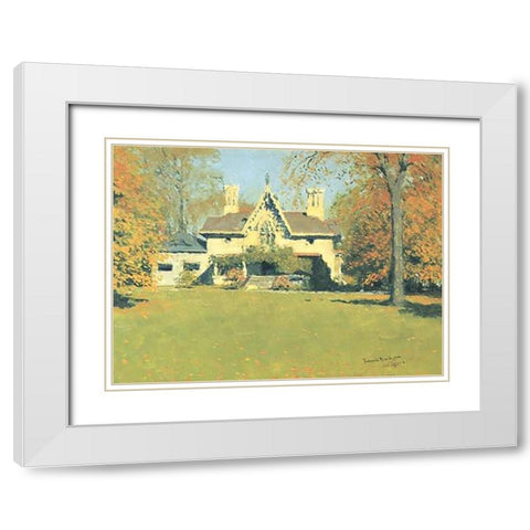 Endion White Modern Wood Framed Art Print with Double Matting by Remington, Frederic