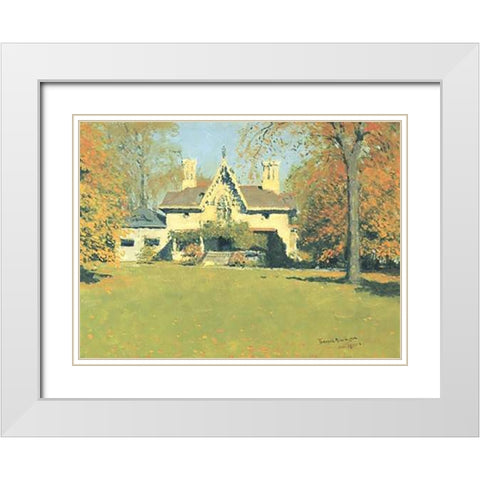 Endion White Modern Wood Framed Art Print with Double Matting by Remington, Frederic