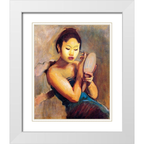 Javanese Girl at her Toilet, 1889 White Modern Wood Framed Art Print with Double Matting by Sargent, John Singer