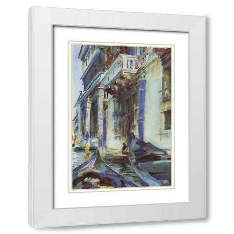 On the Grand Canal White Modern Wood Framed Art Print with Double Matting by Sargent, John Singer