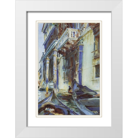 On the Grand Canal White Modern Wood Framed Art Print with Double Matting by Sargent, John Singer