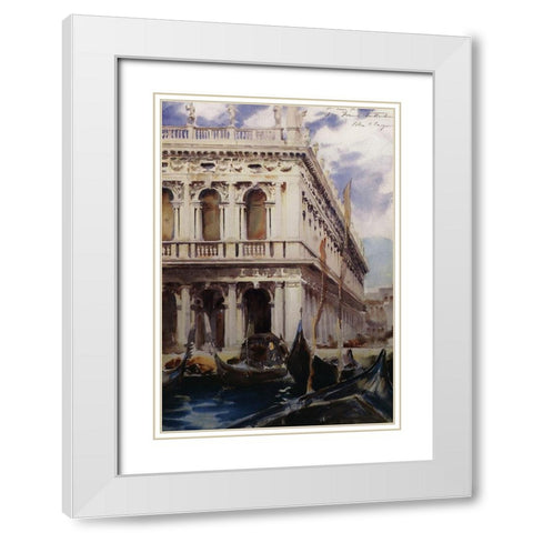 The Libreria, Venice, 1902-04 White Modern Wood Framed Art Print with Double Matting by Sargent, John Singer