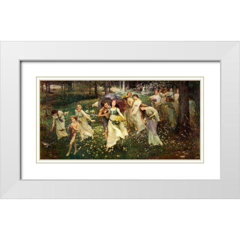 Ward The Progress Of Spring 1905 White Modern Wood Framed Art Print with Double Matting by Seurat, Georges