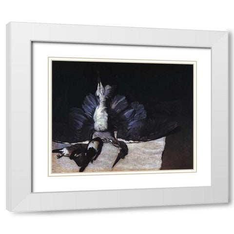 Still Life With Heron White Modern Wood Framed Art Print with Double Matting by Sisley, Alfred