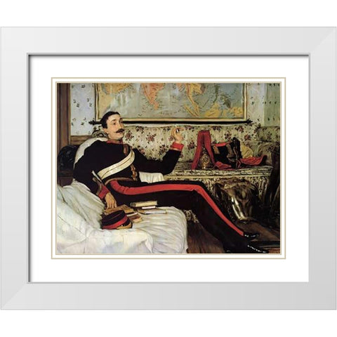 Colonel Frederick Burnaby White Modern Wood Framed Art Print with Double Matting by Tissot, James