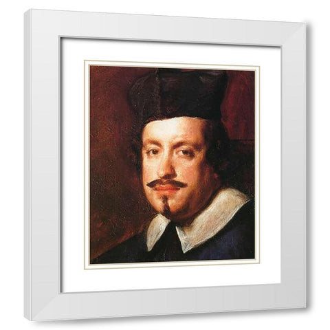 Camillo Massimi White Modern Wood Framed Art Print with Double Matting by Velazquez, Diego