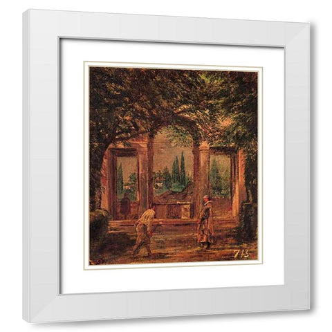 View Of The Gardens Of The Villa Medici Rome White Modern Wood Framed Art Print with Double Matting by Velazquez, Diego