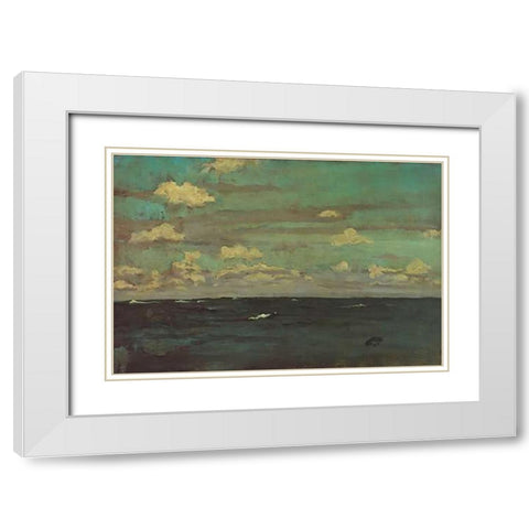 Violet And Silver A Deep Sea 1893 White Modern Wood Framed Art Print with Double Matting by Whistler, James McNeill